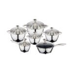 Kaisa Villa Stainless Steel Induction bottom 12 pcs Cookware Set (KV-6661)