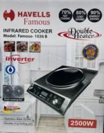 Germany Technology Havells famous Infrared Dip Cooker, Model: Famous-1026B, 3in 1 Double Heater & Dual cooling Fan, 2500 Watts.