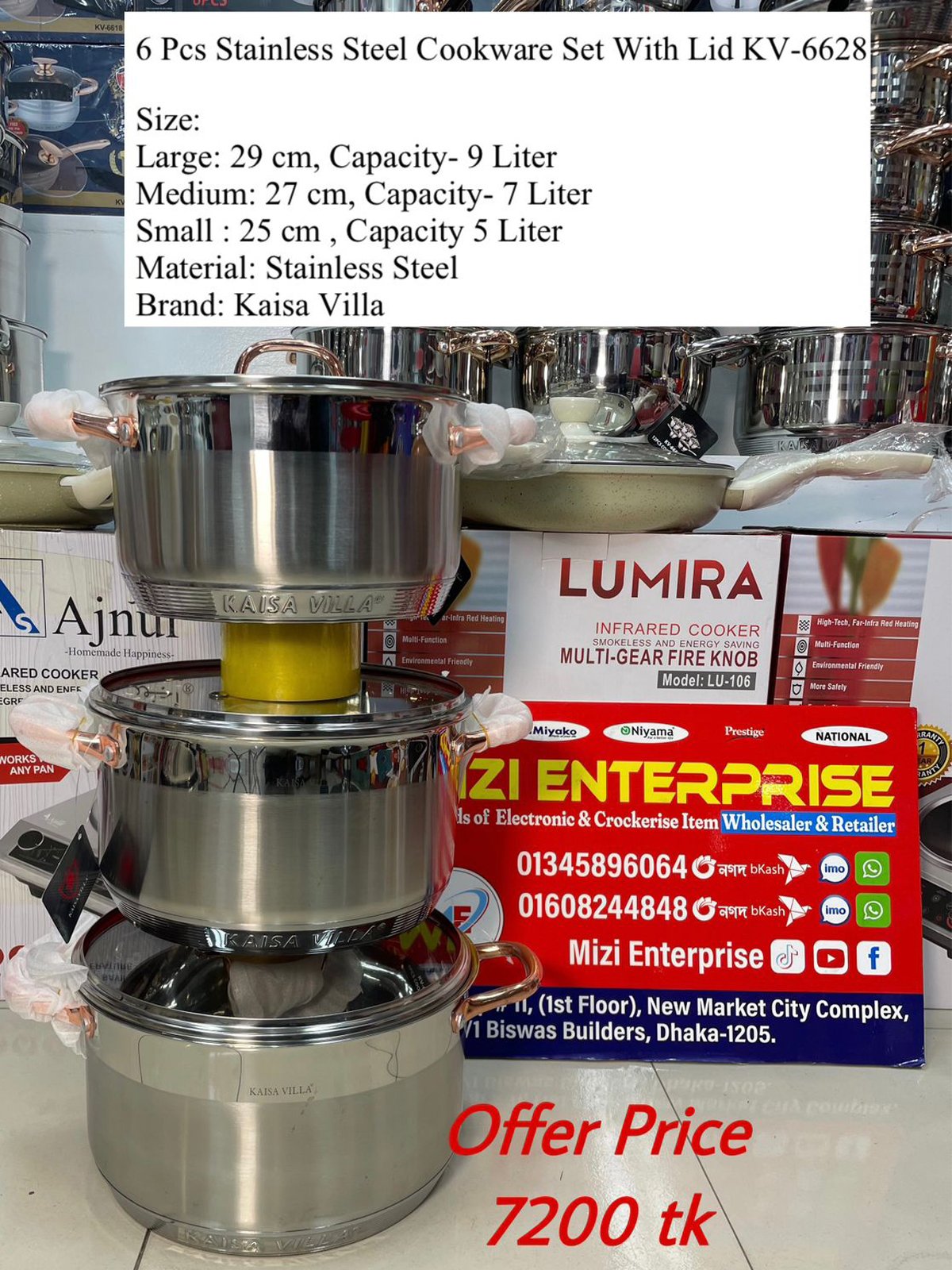 product-3 6 Pcs Stainless Steel Cookware Set - Image 1