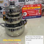 KV-6656, 3 Pcs Kaisa Villa Stainless Steel Cookware Set with Lid
