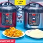 Fuma Japan Tecnology 2POTS Electric Multifunction Pressure Cooker 6.5L Capacity, 1200W, Model-FEPC- 6.5DD, Best Quality & Best Price.