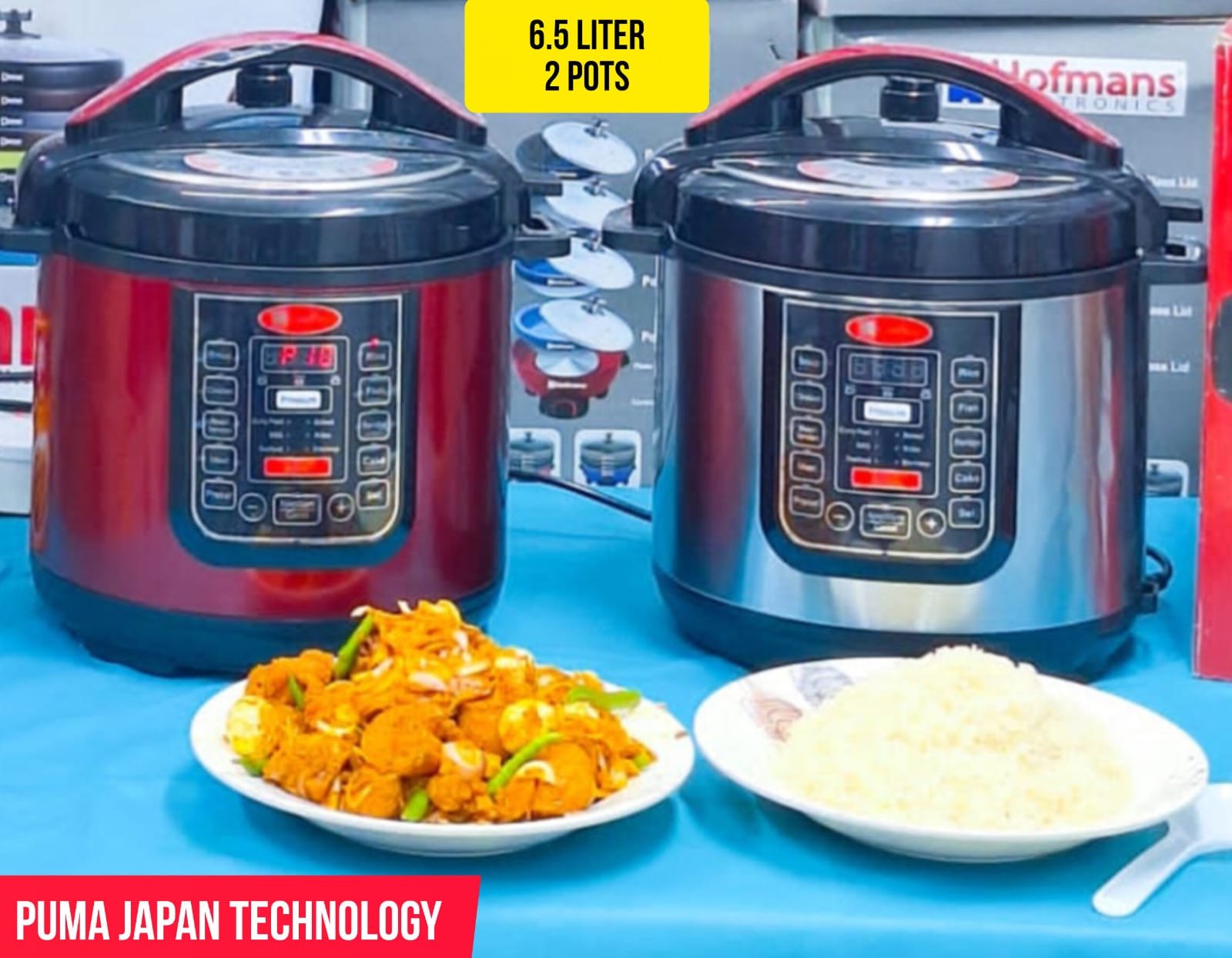 Poma psc Fuma Japan Tecnology 2POTS Electric Multifunction Pressure Cooker 6.5L Capacity, 1200W, Model-FEPC- 6.5DD, Best Quality & Best Price. - Image 1