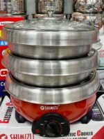 Shimuzi Electric Multi Curry Cooker & Rice cooker With 3 ss Pots 4 Lids- 5.5 Ltr / 1500 Watts - Image 3