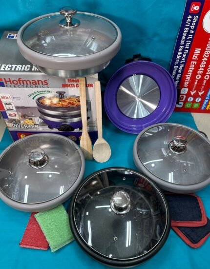 Hoffman's Electric Multi Cooker & Rice Cooker With 4 Pots & 4 Lids- 6 Ltr / 1500 Watts, Model-STI-MC10 / Best Price in BD.