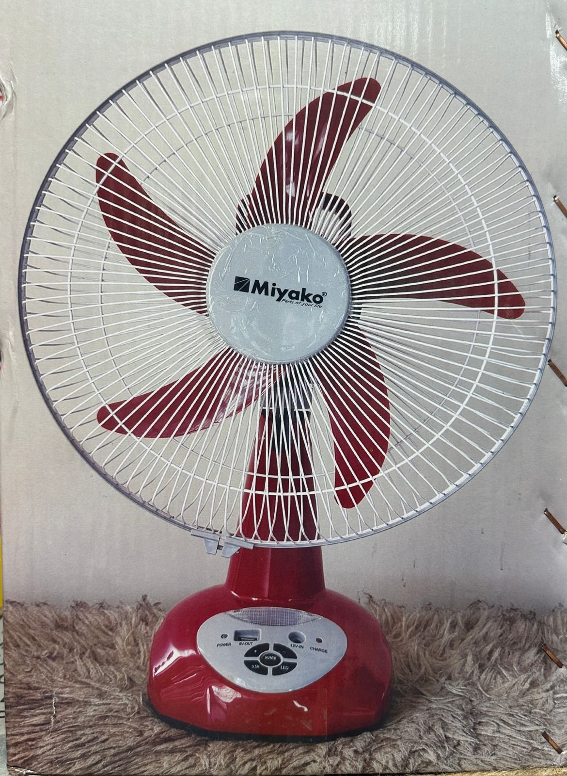 mi1 Miyako 14 Inches 6V 4.5AH Rechargeable Fan Best Quality & Best Price in BD - Image 1