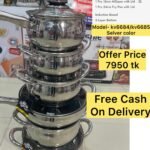 Kv-6685 Kaisa, 5 Layers Induction Based, 12pcs Kaisa Villa Stainless Steel Cookware Set Casserole, Saucepan, Milkpan With Faypan Best Quality & Best Price in BD