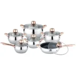 Kv-6684 Kaisa, 5 Layers Induction Based, 12pcs Kaisa Villa Stainless Steel Cookware Set Casserole, Saucepan, Milkpan With Faypan Best Quality & Best Price in BD - Image 2