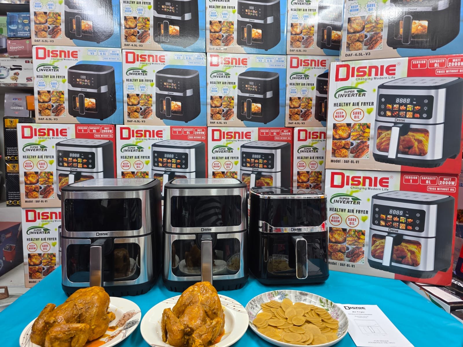 afd2 Disnie Air Fryer DAF-8L-V1/ DAF-6.5L-V3, 8Liter-2000Watts/ 6.5Liter-1500Watts, Supper Inverter Healthy Air Fryer- Fries Without Oil, Best Quality & Best Price in BD - Image 1