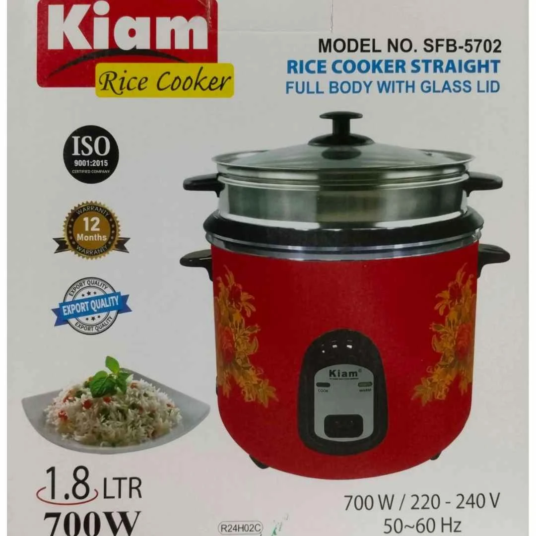kiam 1.8 Kiam SFB-5702 Stainless Steel Double Pot Rice Cooker - 1.8 Liter - Image 1